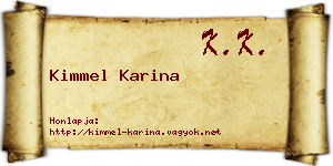 Kimmel Karina névjegykártya